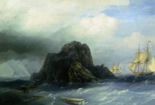 Копия картины "скалистый остров" художника "айвазовский иван"