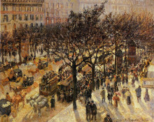 Репродукция картины "boulevard des italiens afternoon" художника "писсарро камиль"