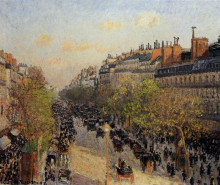 Копия картины "boulevard montmartre, sunset" художника "писсарро камиль"