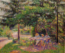 Картина "children in a garden at eragny" художника "писсарро камиль"
