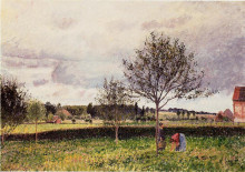 Картина "eragny landscape, le pre" художника "писсарро камиль"