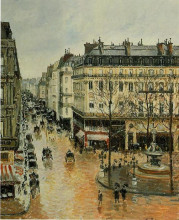 Репродукция картины "rue saint honore, afternoon, rain effect" художника "писсарро камиль"