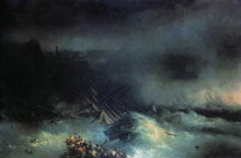 Картина "буря. крушение иностранного корабля (эпизод крымской войны)" художника "айвазовский иван"