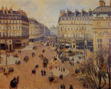 Копия картины "place du theatre francais, afternoon sun in winter" художника "писсарро камиль"