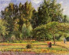 Репродукция картины "poplars, afternoon in eragny" художника "писсарро камиль"