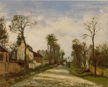 Репродукция картины "the road to versailles at louveciennes" художника "писсарро камиль"