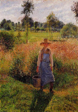 Репродукция картины "the gardener, afternoon sun, eragny" художника "писсарро камиль"