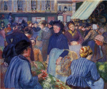 Репродукция картины "the market at gisors" художника "писсарро камиль"