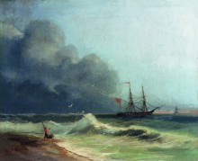 Картина "море перед бурей" художника "айвазовский иван"