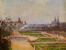 Репродукция картины "the tuileries and the louvre" художника "писсарро камиль"