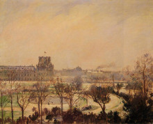 Картина "the tuileries gardens snow effect" художника "писсарро камиль"