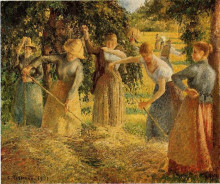 Копия картины "harvest at eragny" художника "писсарро камиль"