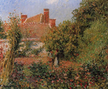 Репродукция картины "kitchen garden in eragny, afternoon" художника "писсарро камиль"