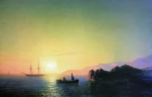 Копия картины "закат солнца у крымских берегов" художника "айвазовский иван"