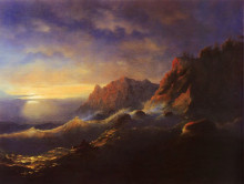 Копия картины "буря. закат" художника "айвазовский иван"
