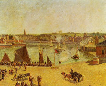 Репродукция картины "the inner harbor, dieppe" художника "писсарро камиль"