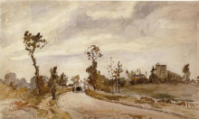 Репродукция картины "road to saint germain, louveciennes" художника "писсарро камиль"