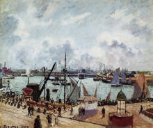 Картина "outer harbour of le havre" художника "писсарро камиль"