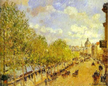 Репродукция картины "quai malaquais in the afternoon, sunshine" художника "писсарро камиль"