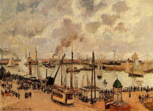 Копия картины "the port of le havre" художника "писсарро камиль"