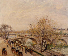 Репродукция картины "the seine at paris, pont royal" художника "писсарро камиль"