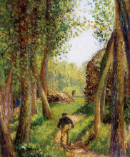 Картина "forest scene with two figures" художника "писсарро камиль"