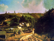 Репродукция картины "hill of jallais at pontoise" художника "писсарро камиль"