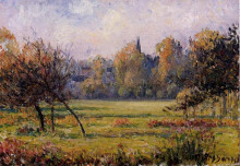 Картина "landscape at bazincourt" художника "писсарро камиль"
