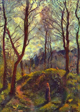 Репродукция картины "landscape with big trees" художника "писсарро камиль"