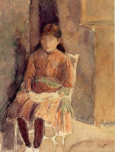 Картина "portrait of jeanne, the artist&#39;s daughter" художника "писсарро камиль"