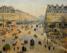 Репродукция картины "the avenue de l&#39;opera, paris, sunlight, winter morning" художника "писсарро камиль"