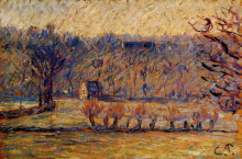 Копия картины "the hill at vaches, bazincourt" художника "писсарро камиль"