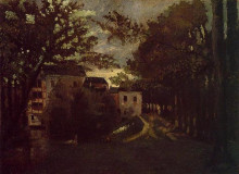 Репродукция картины "the mill at la roche goyon" художника "писсарро камиль"