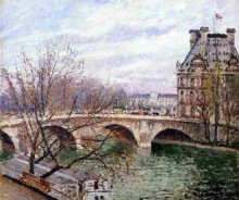 Репродукция картины "the pont royal and the pavillion de flore" художника "писсарро камиль"
