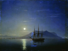 Картина "парусник у берегов крыма в лунную ночь" художника "айвазовский иван"