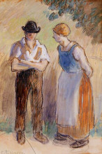 Картина "two peasants" художника "писсарро камиль"