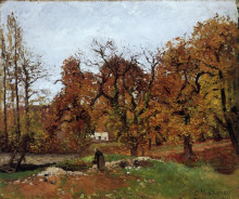 Репродукция картины "autumn landscape, near pontoise" художника "писсарро камиль"