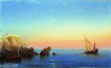 Копия картины "тихое море. скалистый берег" художника "айвазовский иван"