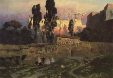 Копия картины "константинополь (стамбул). эски-сарайский сад." художника "поленов василий"