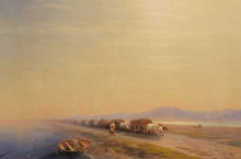 Копия картины "волы на перешейке" художника "айвазовский иван"