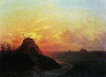 Репродукция картины "сжатое поле. закат" художника "айвазовский иван"