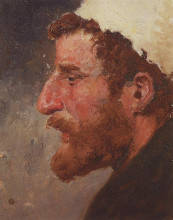 Копия картины "голова рыжего мужчины (в профиль)" художника "поленов василий"