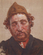Копия картины "голова рыжеволосого мужчины в желтой ермолке" художника "поленов василий"