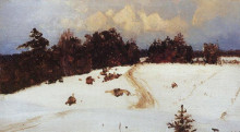 Копия картины "зимний пейзаж. бёхово." художника "поленов василий"