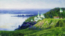 Репродукция картины "монастырь над рекой" художника "поленов василий"