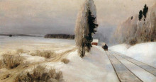 Копия картины "железная дорога близ станции тарусская" художника "поленов василий"