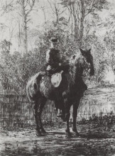 Репродукция картины "амазонка на коне (е.д.поленова)" художника "поленов василий"