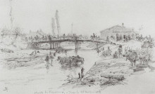 Копия картины "мост через реку чуприя в парачине" художника "поленов василий"