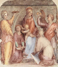 Репродукция картины "mary with christ child and saints" художника "понтормо джакопо"