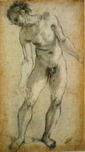 Репродукция картины "male nude" художника "понтормо джакопо"